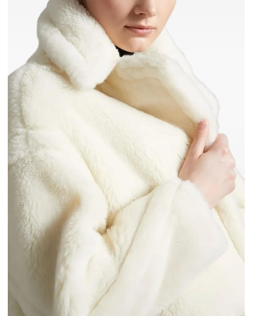 Max Mara White Teddy Bear Icon Double-Breasted Coat