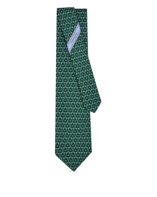 Ferragamo Green Cravate En Soie À Imprimé Graphique for men