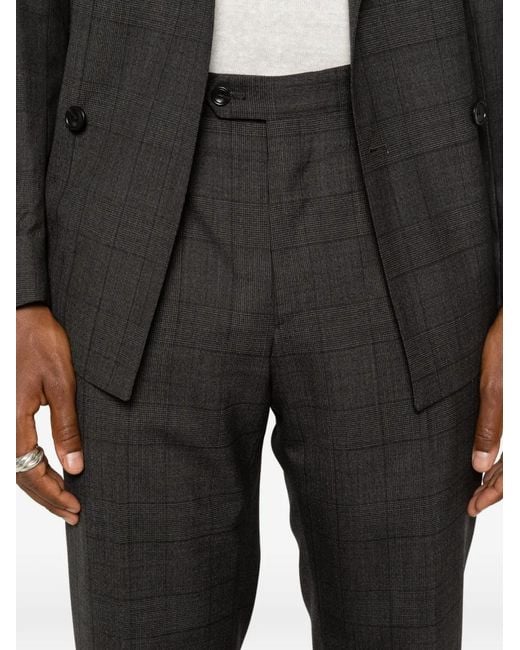 Tagliatore Black Check-Pattern Double-Breasted Suit for men