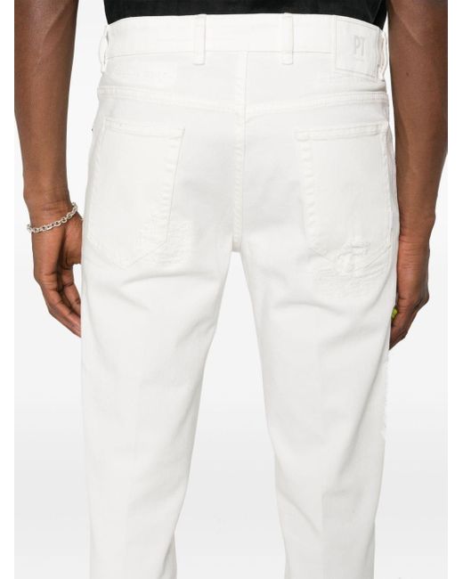 PT Torino White Reggae Slim-fit Jeans for men