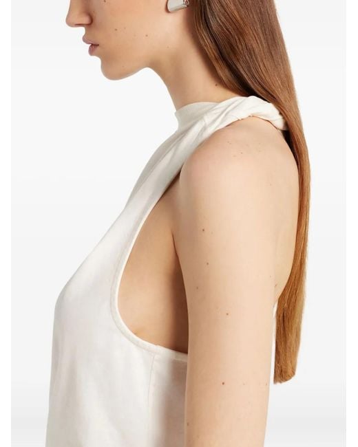 Courreges White Twist Asymmetrical T-Shirt