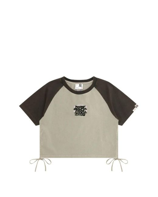 Aape By A Bathing Ape Gray Short-Sleeve Side-Tie T-Shirt