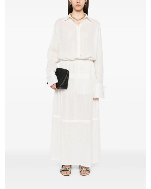 Totême White Drawstring-Hem Shirt
