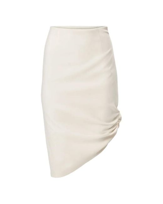 Carolina Herrera White Asymmetric Gathered Short Skirt