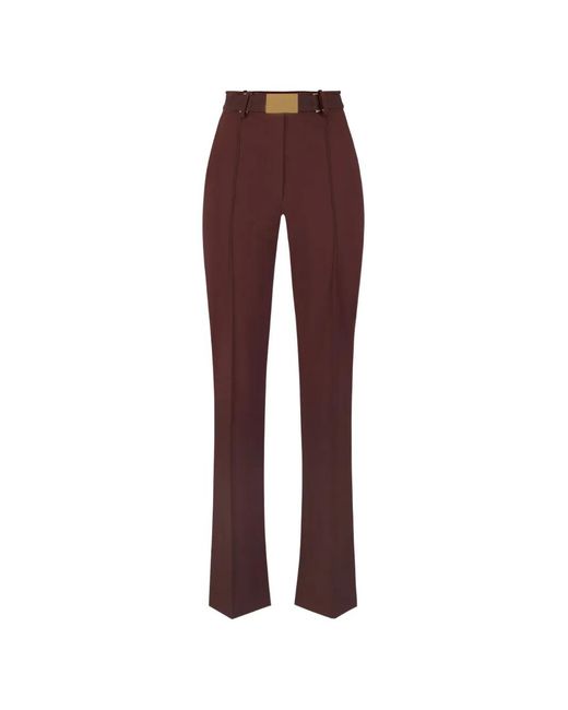 Elisabetta Franchi Purple Buckle-Detail Trousers