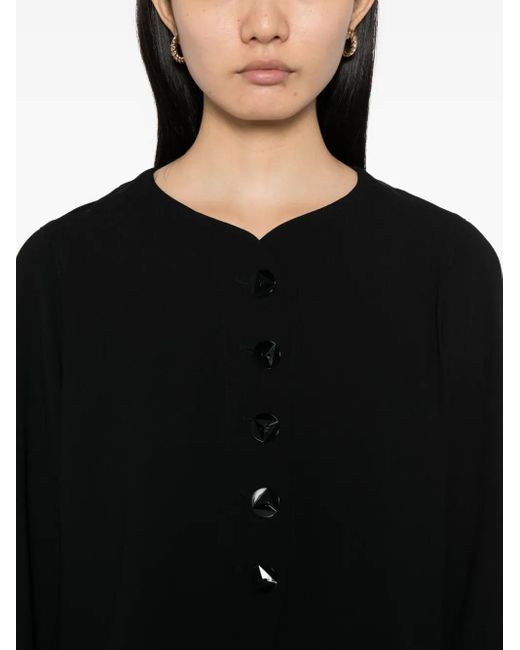 Agnes B. Black Button-Up Blouse