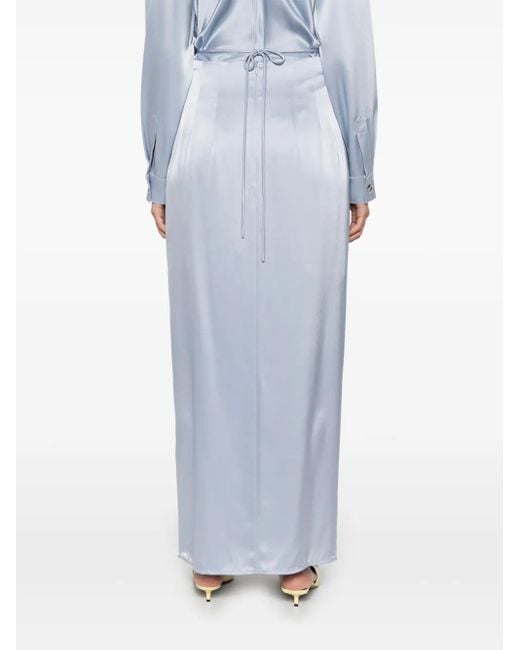 Nanushka Blue Draped Midi Skirt
