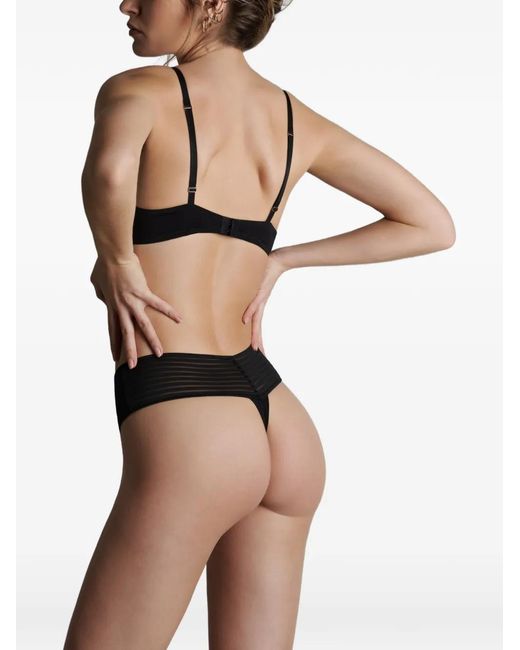 Maison Close Black Striped Push Up Bra
