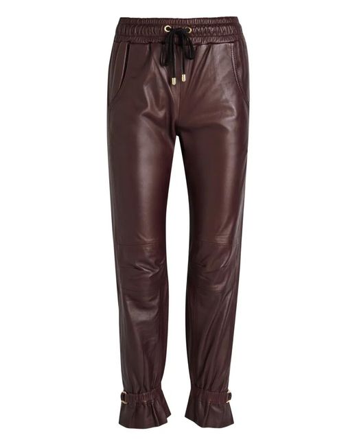 Pantalones Con Volantes Y Cordones Skiim de color Red