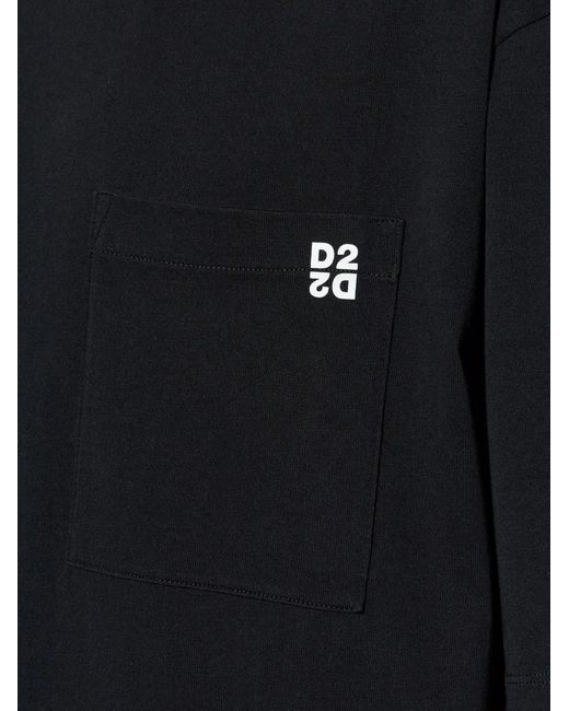 DSquared² Black Chest-Pocket Logo-Detail T-Shirt (Set Of Two) for men