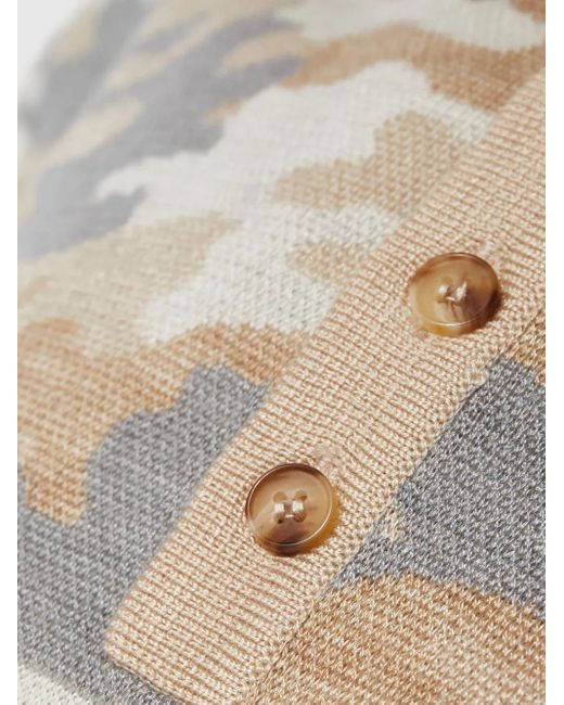 SER.O.YA Gray Camouflage-Pattern Polo Shirt