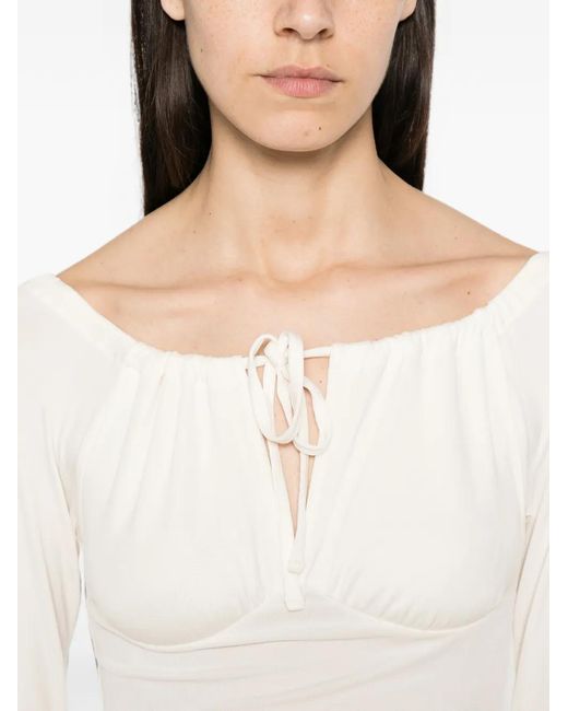 AYA MUSE White Elya Tie-Fastening Blouse