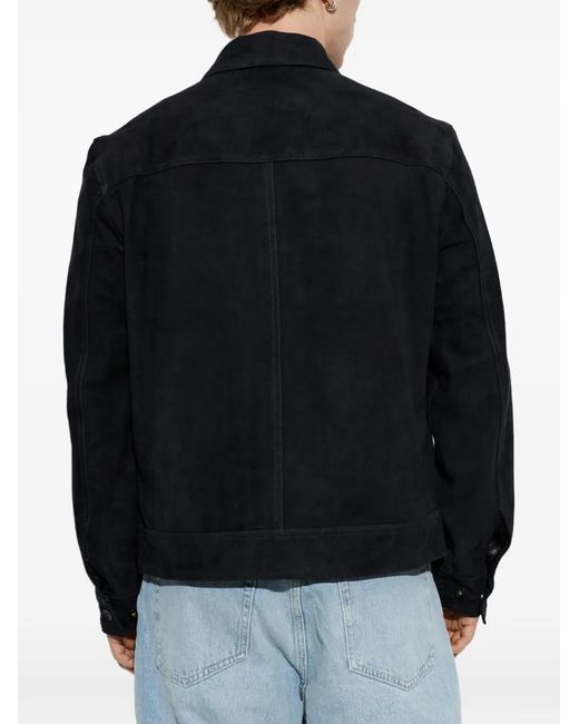 Rag & Bone Blue Button-Fastening Suede Jacket for men