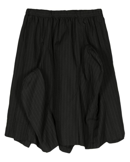 Comme des Garçons Black Asymmetric Pinstriped Skirt