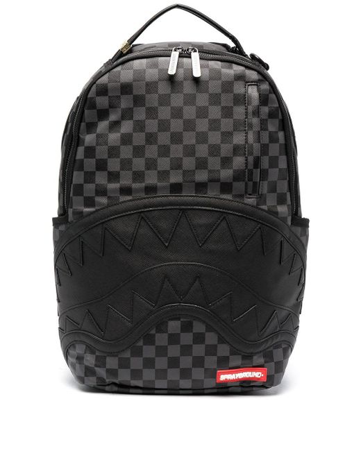 Sprayground Black Checkerboard-print Backpack for men
