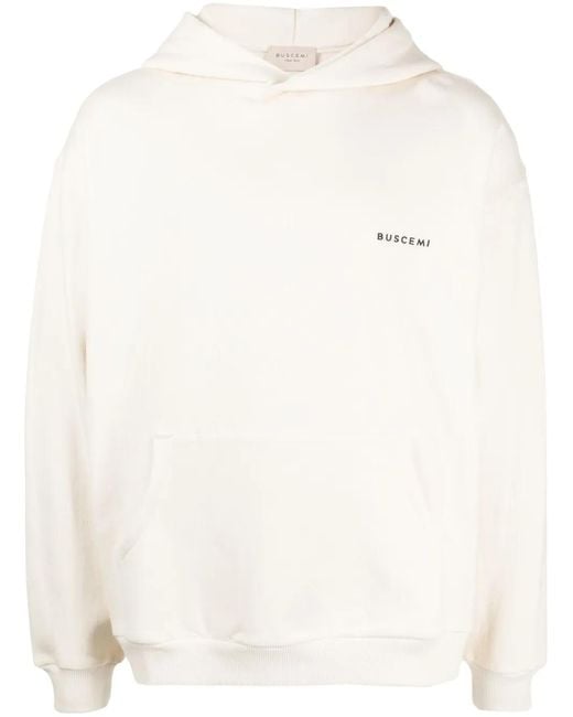 Buscemi Natural Logo-Plaque Cotton Hoodie for men