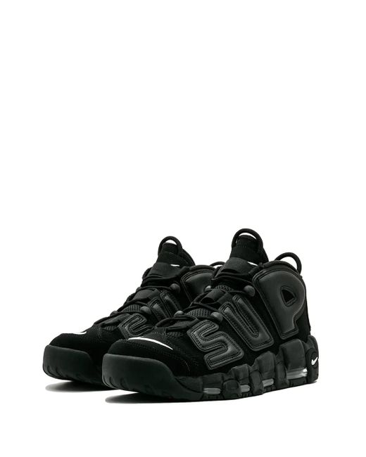 Nike Black X Supreme Air More Uptempo "Suptempo" Sneakers for men