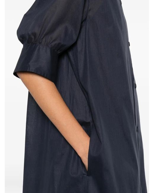 Jil Sander Blue Buttoned Midi Dress