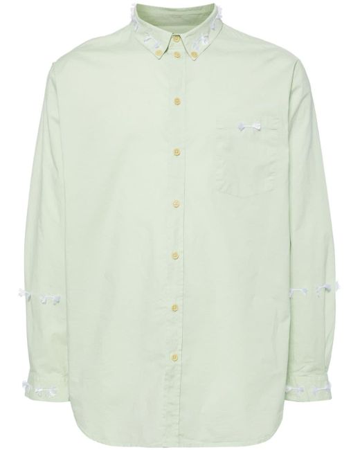 Henrik Vibskov Green Appliqué-detail Long-sleeve Shirt for men