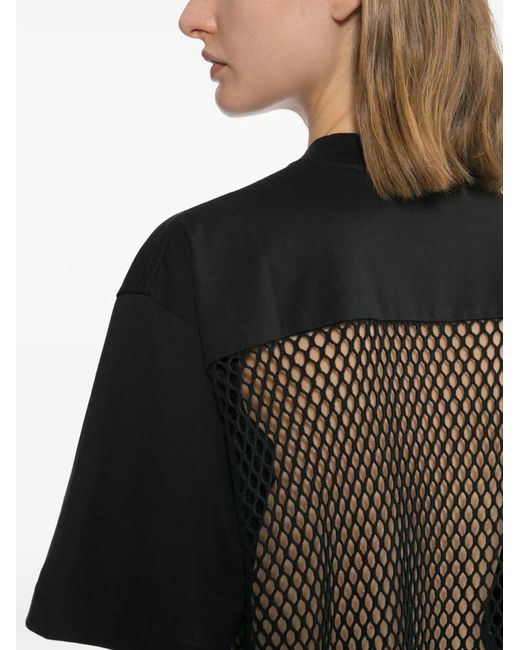 Toga Black Panelled Cropped T-Shirt
