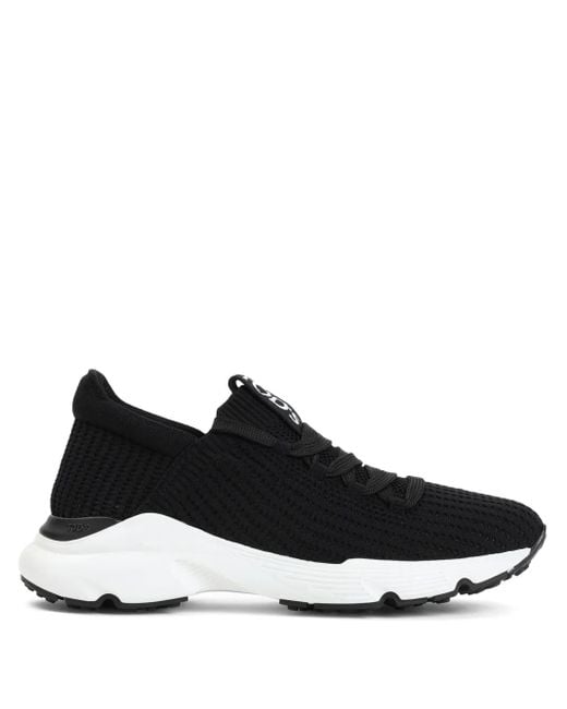 Tod's Black Comfortable Rubber And Fabric Sneakers