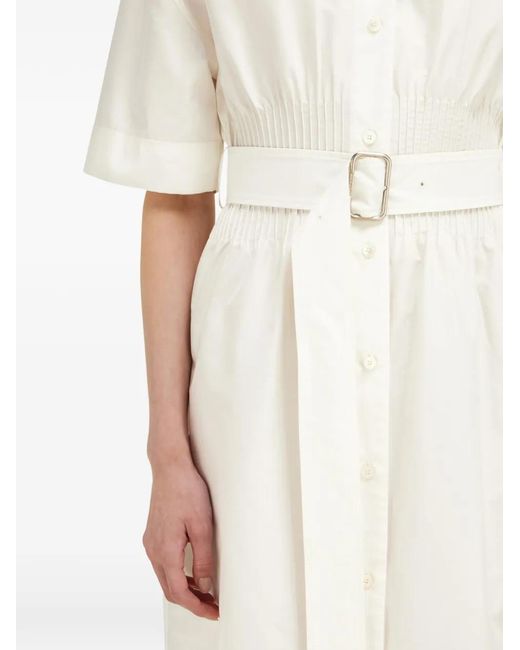 Ferragamo White Cotton And Silk Shirt Dress