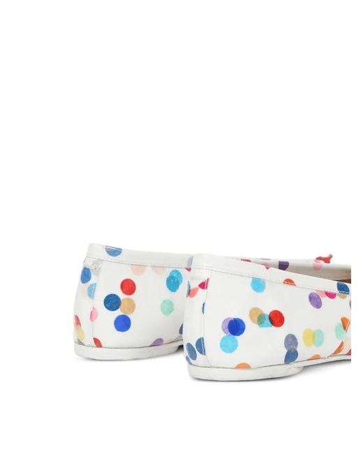 Maison Margiela White Confetti-Print Tabi-Toe Ballet Flats
