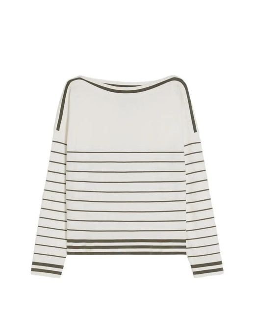 Pennyblack White Striped Boat-Neck Sweater