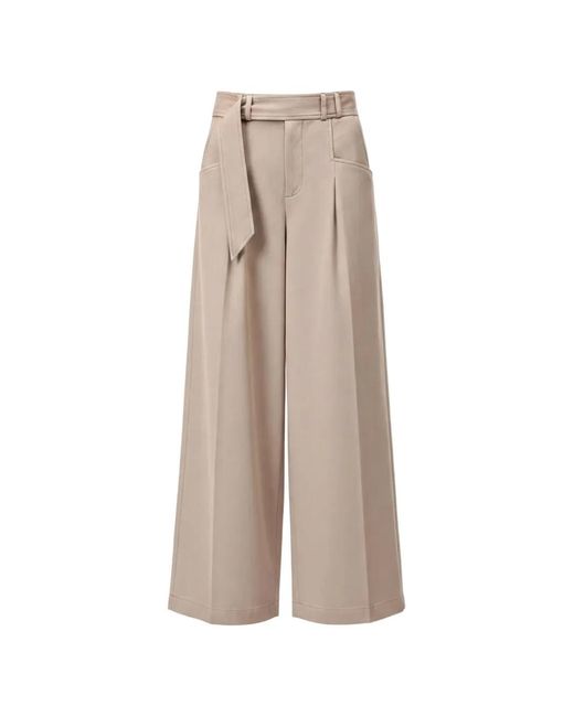 Closed Natural Wes Belted Wide-Leg Trousers