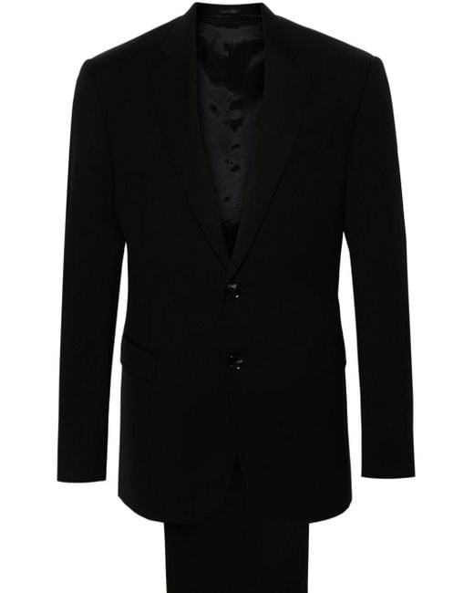 Giorgio Armani Black Twill Virgin-wool Suit for men