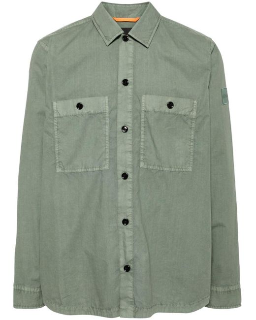 Boss Green Logo-Appliqué Cotton Shirt for men