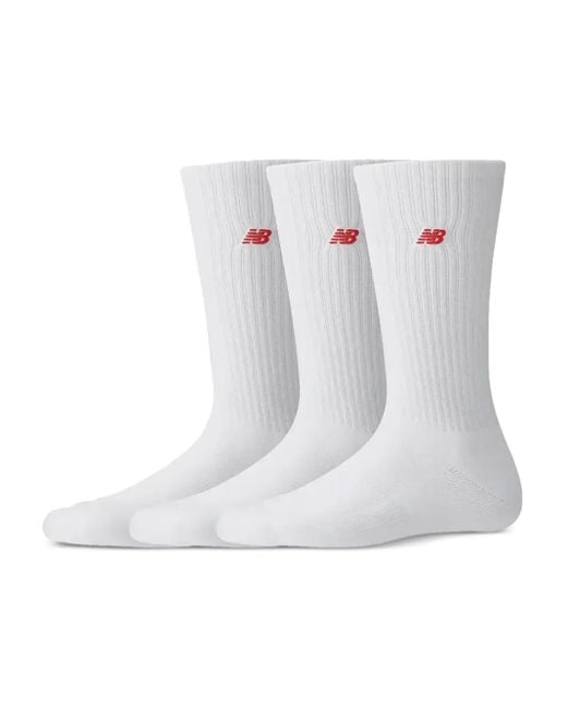 Lot De Trois Paires De Chaussettes À Logo New Balance pour homme en coloris White