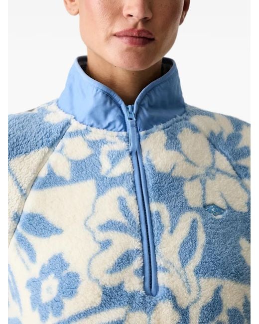 Rip Curl Blue Floral-Print Sweater