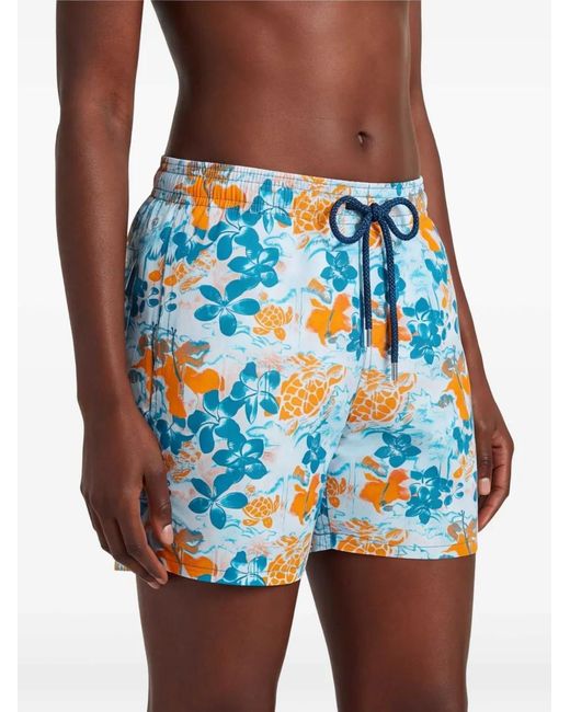 Vilebrequin Blue Short De Bain À Imprimé Jungle De Tortues for men