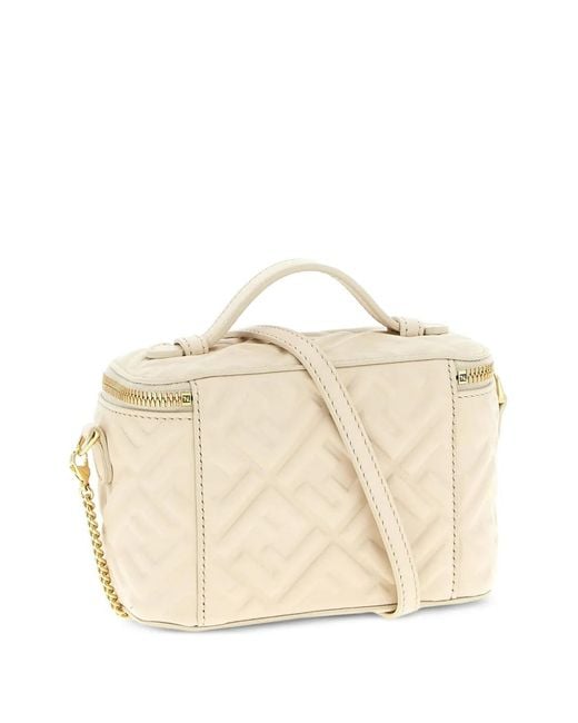 Fendi Natural Vanity Ff-Pattern Quilted Tote Bag