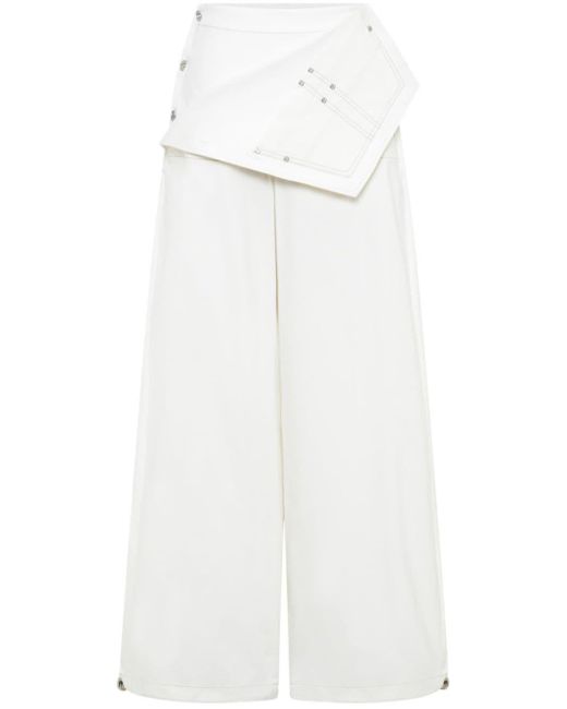 Pantalon ample Foldover Parachue Dion Lee en coloris White