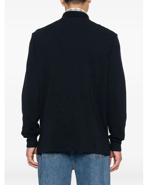 Polo Ralph Lauren Black Long-Sleeve Logo-Detail Polo Shirt for men