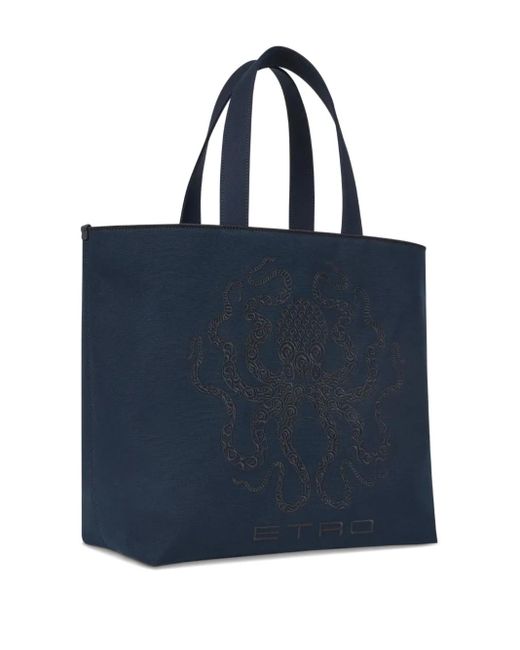 Bolso shopper con bordado Octopus Etro de hombre de color Blue