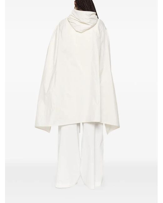 Moncler White Hooded Cape