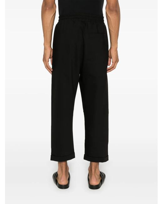 Thom Krom Black Technical-Jersey Trousers for men