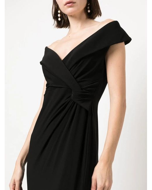 Ralph Lauren Black Sleeveless Pinched-Waist Gown