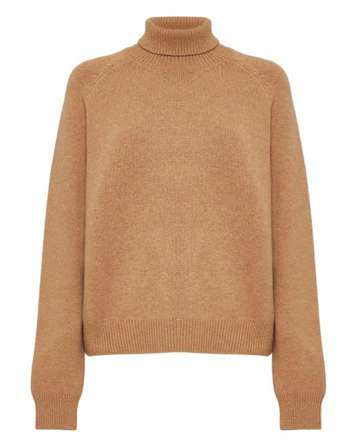 Fendi Brown Turtleneck Long-Sleeve Sweater