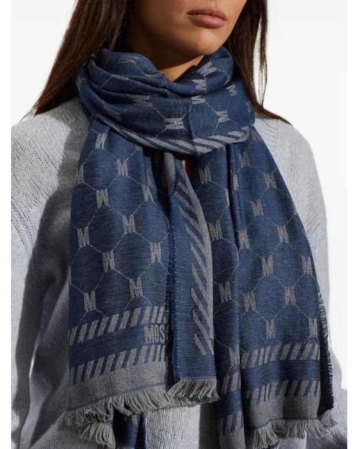 Sciarpa Con Stampa di Moschino in Blue