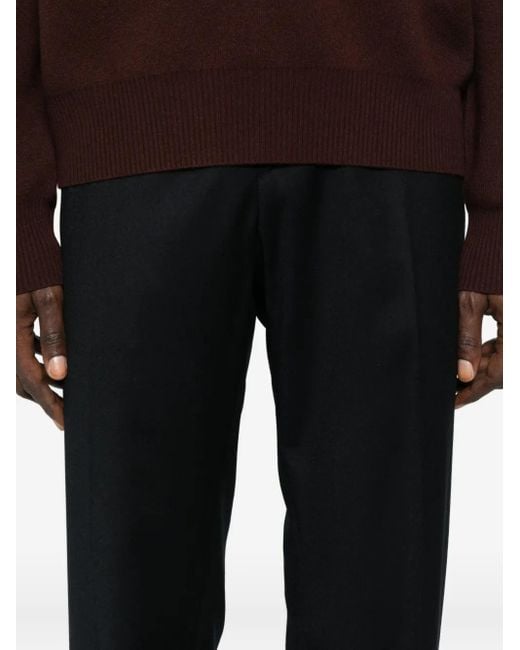 Maurizio Baldassari Black Front-Pleat Pants for men