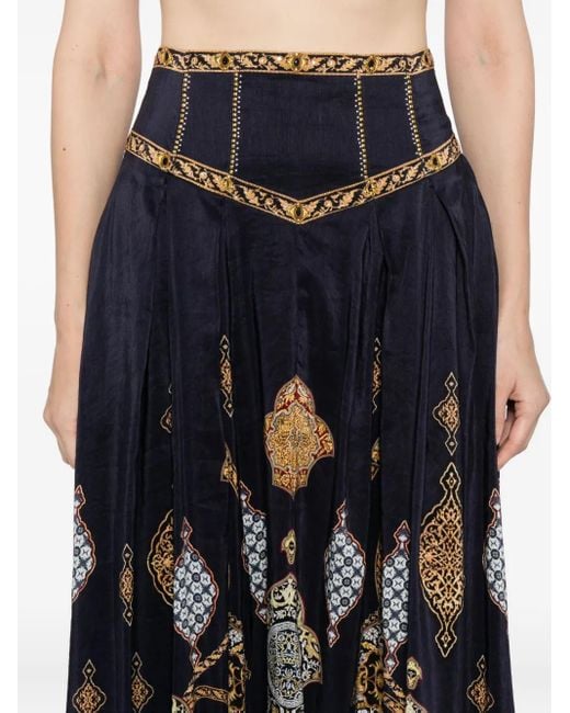 Camilla Blue The Imperial Gate Pleated Skirt