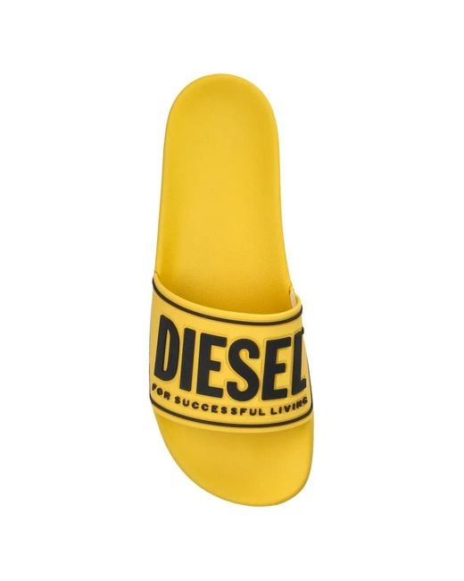 DIESEL Yellow Claquettes Sa-Mayem À Logo 3D for men