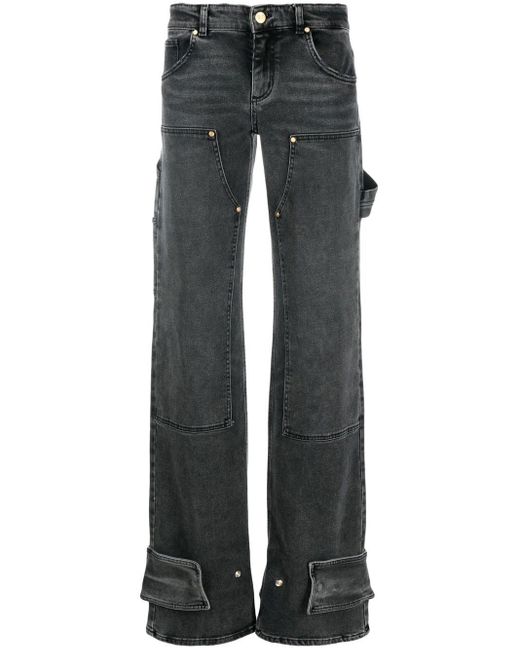 Blumarine Denim Low-rise Flared Jeans in Black | Lyst