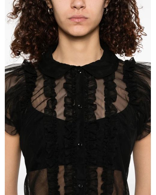 Blusa Semi Trasparente di Simone Rocha in Black