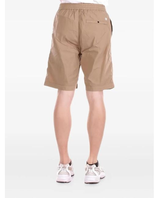 C P Company Natural Pocket-Detail Elasticated-Waist Shorts for men