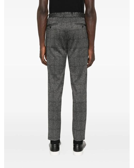 Karl Lagerfeld Gray Textured Drawstring Trousers for men